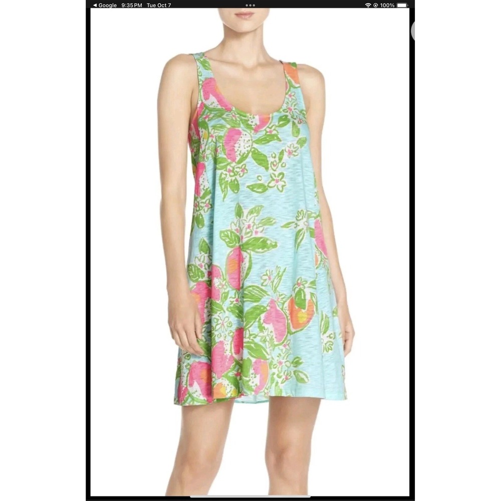 Lilly Pulitzer Carmel Pool Tank Dress Size Small Fruit Print Floral 100 Cotton - Picture 5 of 5